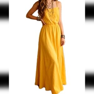 AMARO Cutout Maxi Dress In Sunshine Yellow Size Small